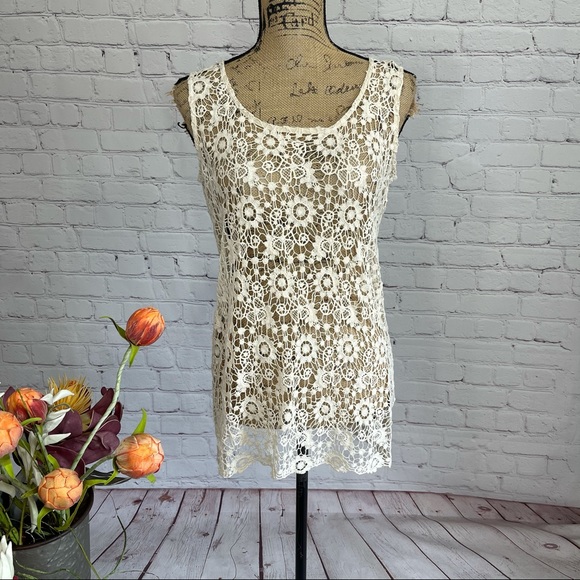 Cynthia Rowley Tops - Cynthia Rowley Crochet Button Back Top